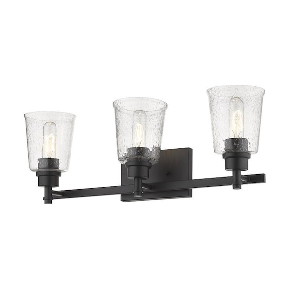 Bohin 3 Light Vanity, Matte Black And Clear Seedy